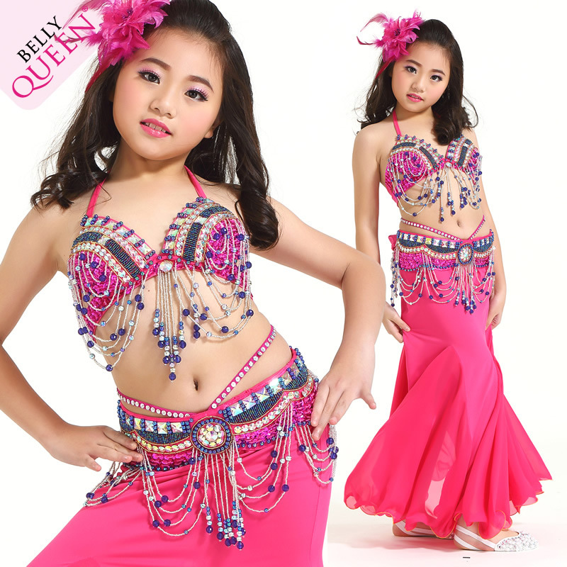 Professional Dancewear Polyester Kids Belly Dance Performance Costumes