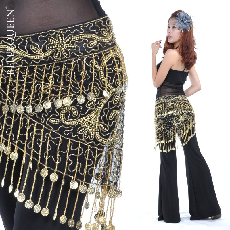 Dancewear Polyester 150 Coins Performance Belly Dance Belt For Ladies