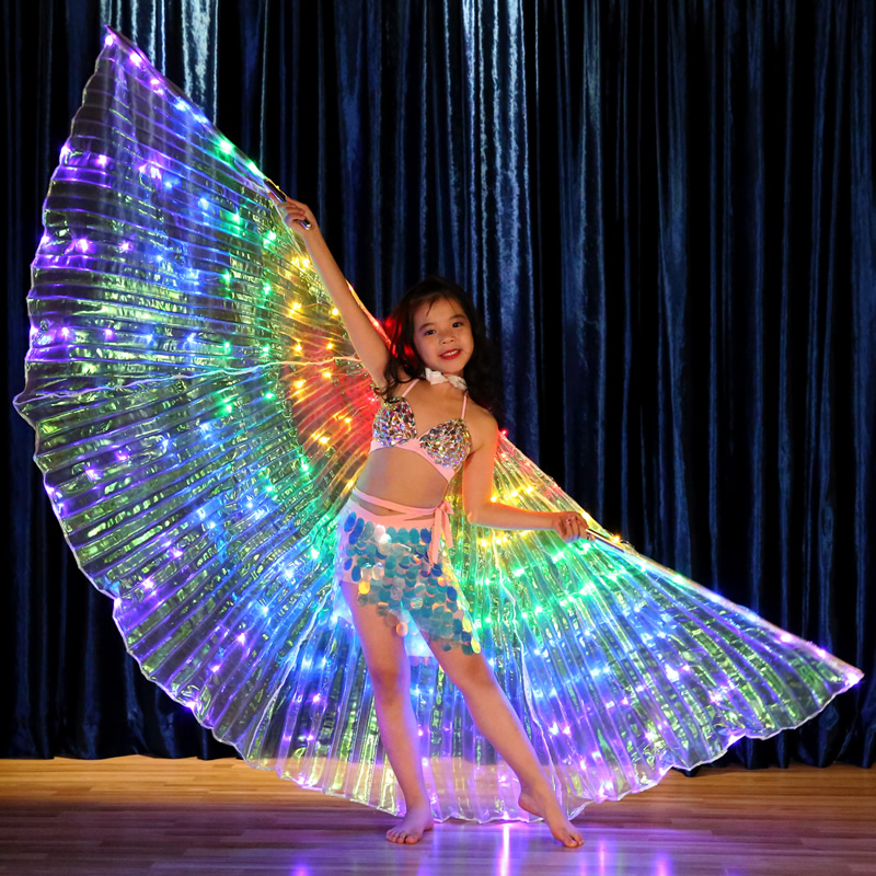 Kids 172 Leds Belly Dance Isis Wing Led Dance Cape or Capes With Telescopic Stick 3-5 days to your hands