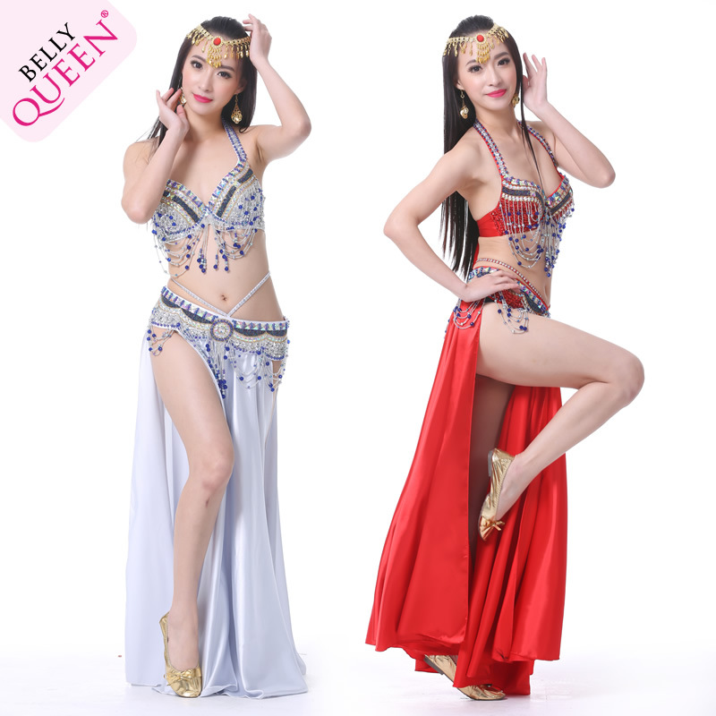 Plus Size 3 Pieces Dancewear Polyester Belly Dance Performance Costumes For Women 34C 36C 38C