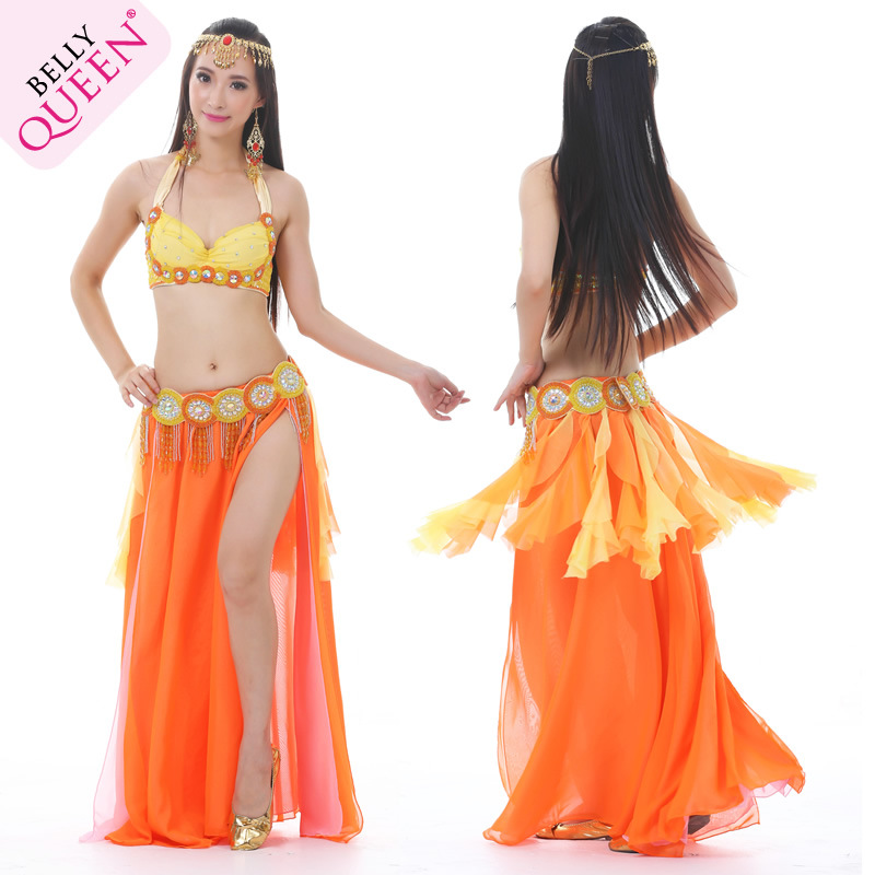 3 Pieces Dancewear Polyester Belly Dance Performance Costumes For Ladies