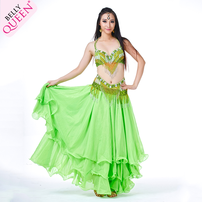 3 Pieces Dancewear Polyester Belly Dance Performance Costumes For Ladies