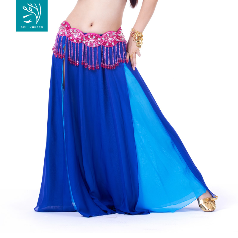 Dancewear Polyester Belly Dance Skirt Double Colors For Ladies