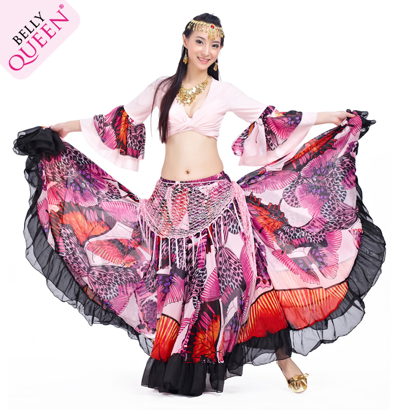 Wholesale Performance Dancewear Chiffon Belly Dance Skirt More Colors