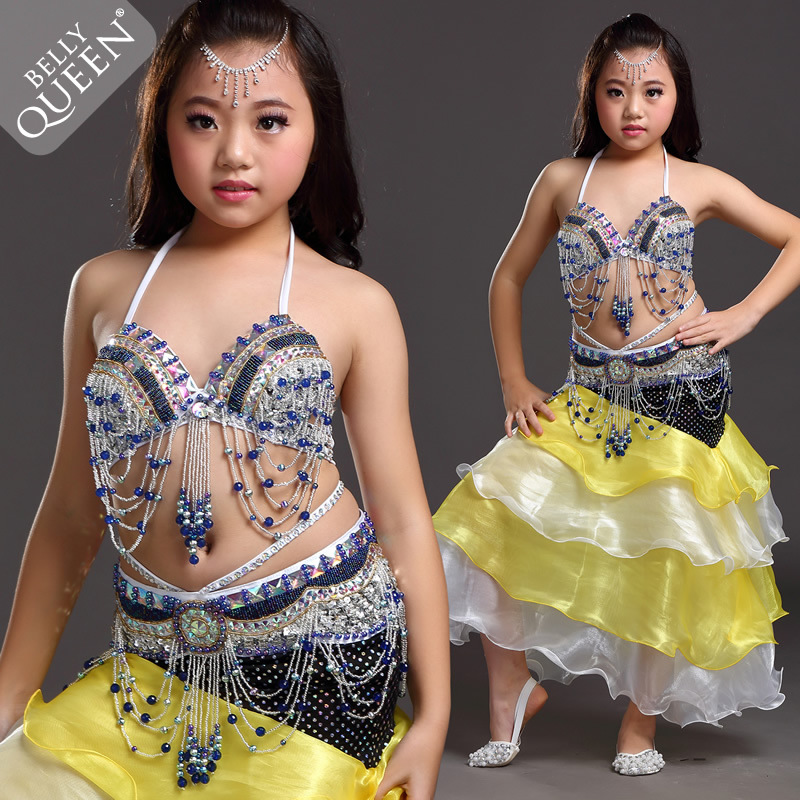 Professional Dancewear Polyester Kids Belly Dance Performance Costumes
