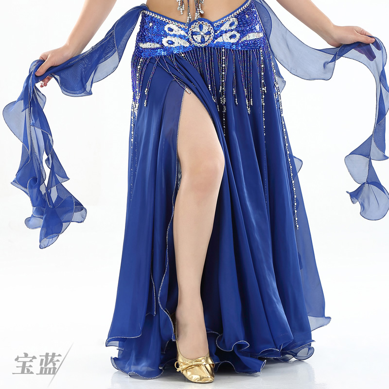 Performance Dancewear Chiffon Belly Dance Skirt With Ruffle fringe