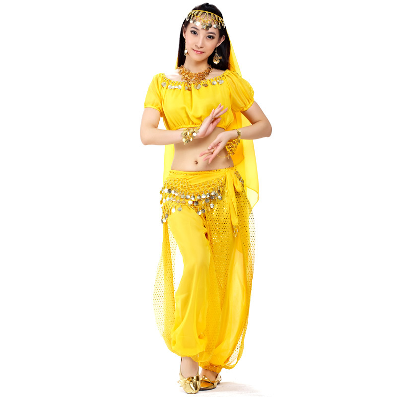 5 Pieces Dancewear Polyester Belly Dance Performance Wear For Ladies