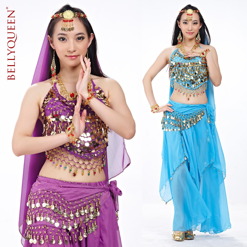 5 Pieces Dancewear Polyester Belly Dance Performance Wear For Ladies