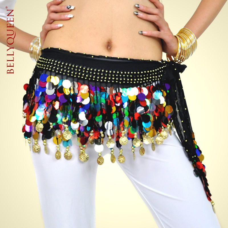 Dancewear Polyester Gold Coins Belly Dance Hip Scarf More Colors