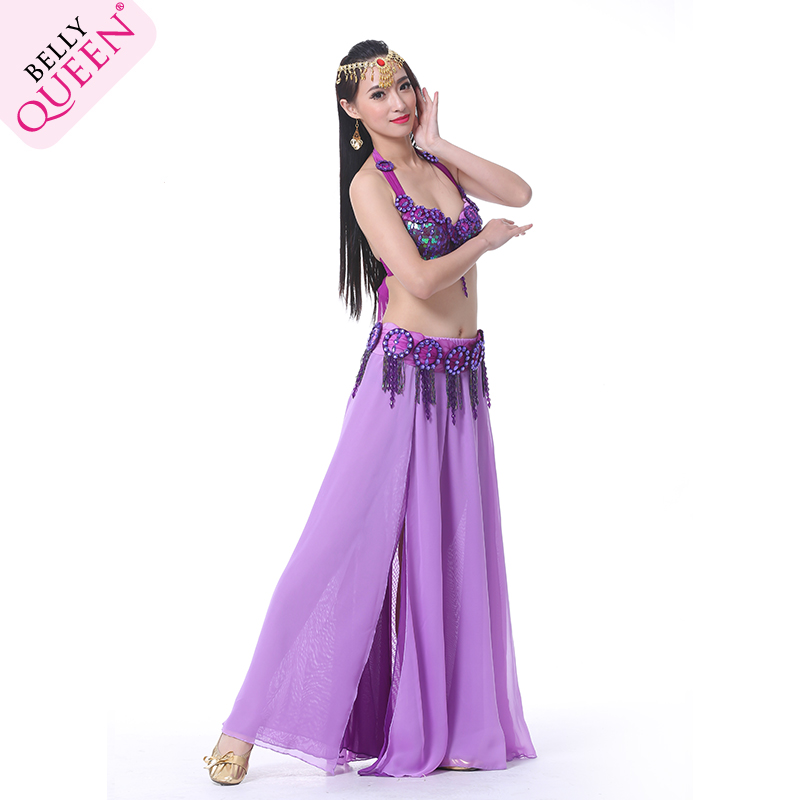 3 Pieces Dancewear Polyester Belly Dance Performance Costumes For Women